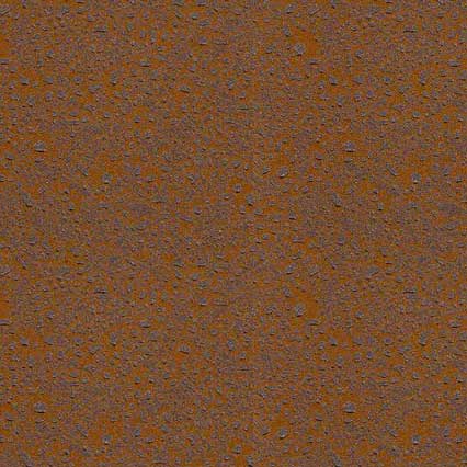 A textured surface with an orange-brown base color covered in small scattered dots and speckles in various colors including blue, creating a mottled or stippled pattern.
