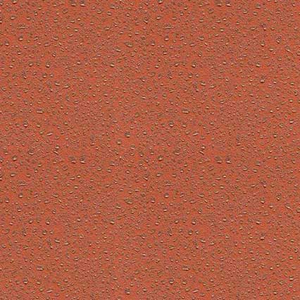 A reddish-orange textured surface covered with numerous small, dark circular holes or perforations distributed evenly across the material, resembling perforated leather or synthetic fabric.
