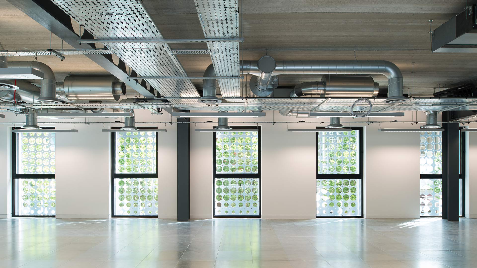 Internal View of perforated cladding