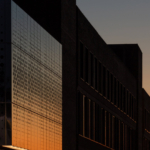 Steel cladding at night